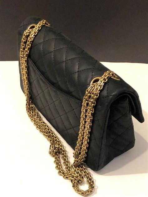 chanel large reissue black gold hardware|Chanel 2.55 bag.